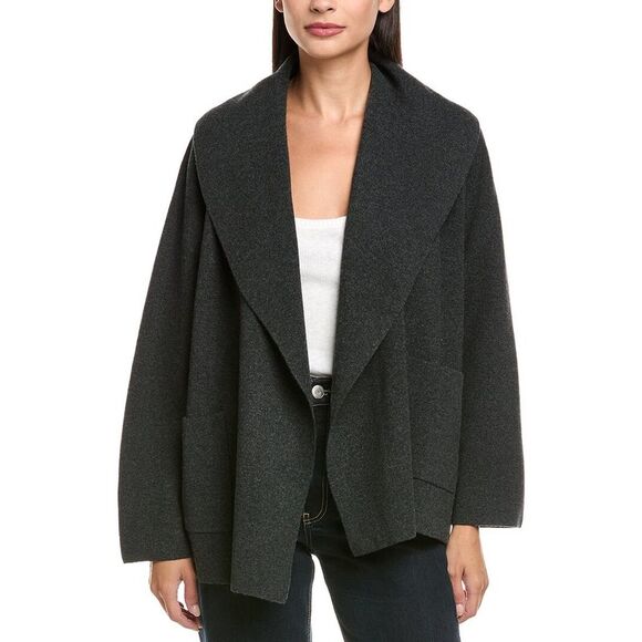 N.Peal WomensCashmere Cardigan Gray
